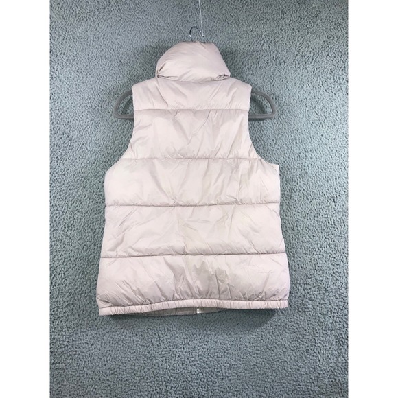Old Navy Puffer Vest Women Small Pink Fleece Lined Stand Collar Zip Front - Picture 3 of 8